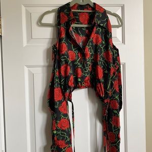 Alexander wang size medium rose cropped blouse